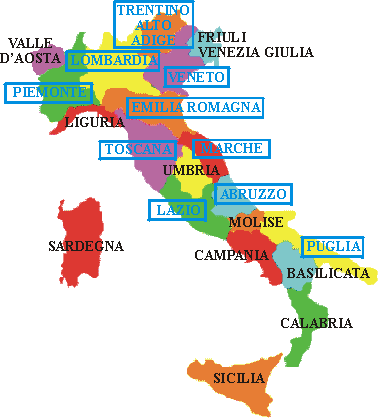 scegli tra le regioni in azzurro