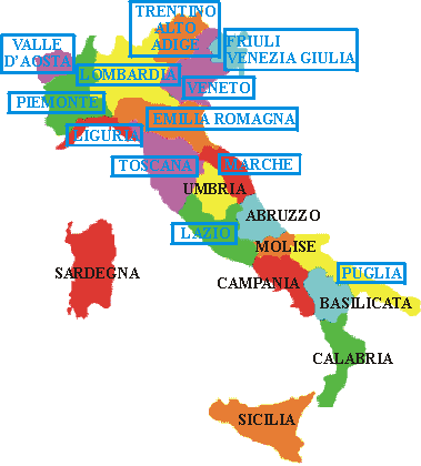 scegli tra le regioni in azzurro
